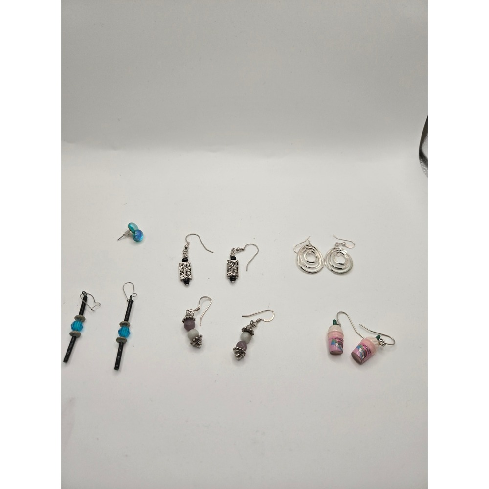 Lot of 6 Pairs Fashion Earrings Milkshake Hoops Beaded Boho Dangle Stud Bundle